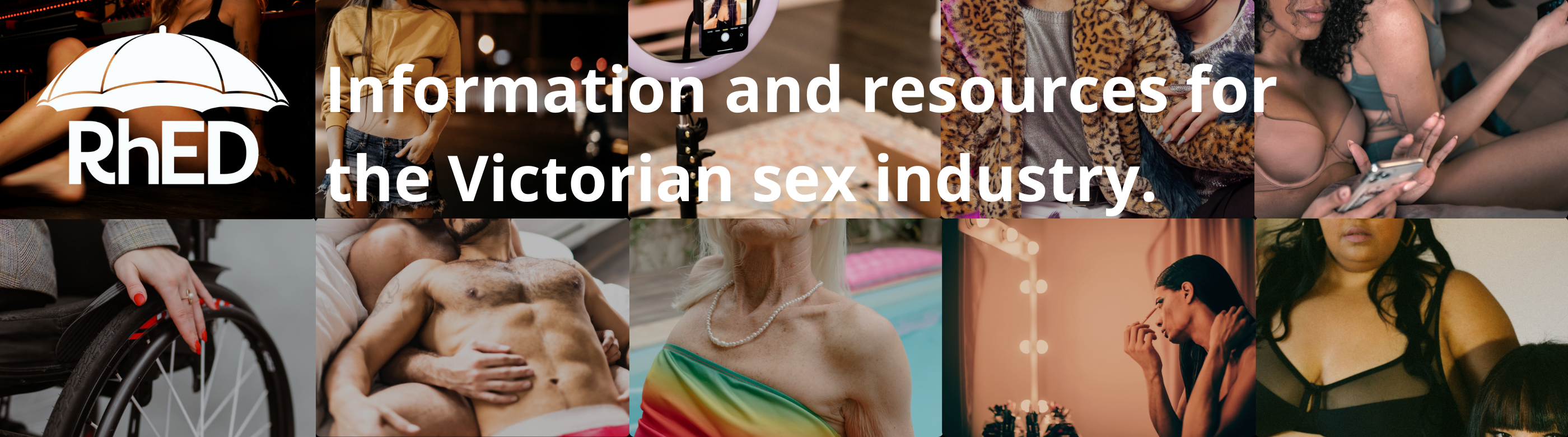 RhED information and resources for the Victorian sex industry homepage banner