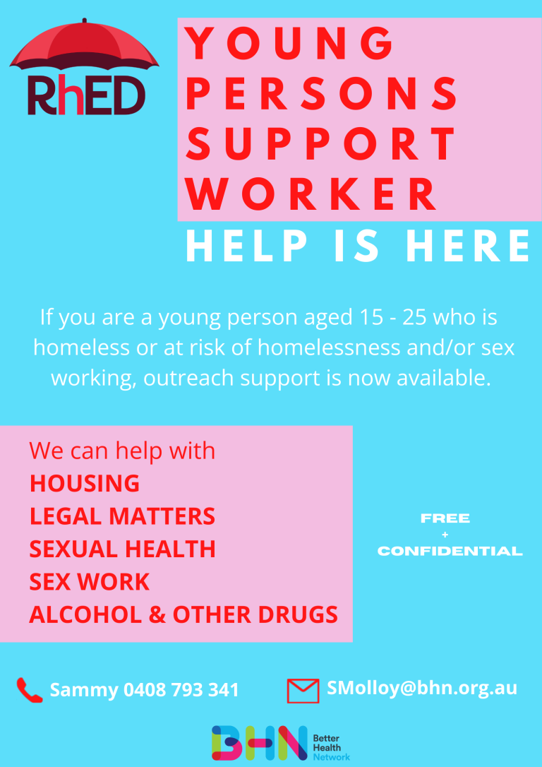 RhED's Young Person's Support Flyer at Better Health Network